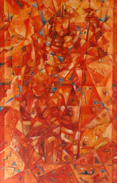
"Guayas und Quil"
Eitempera auf Leinwand
140x80cm  2005